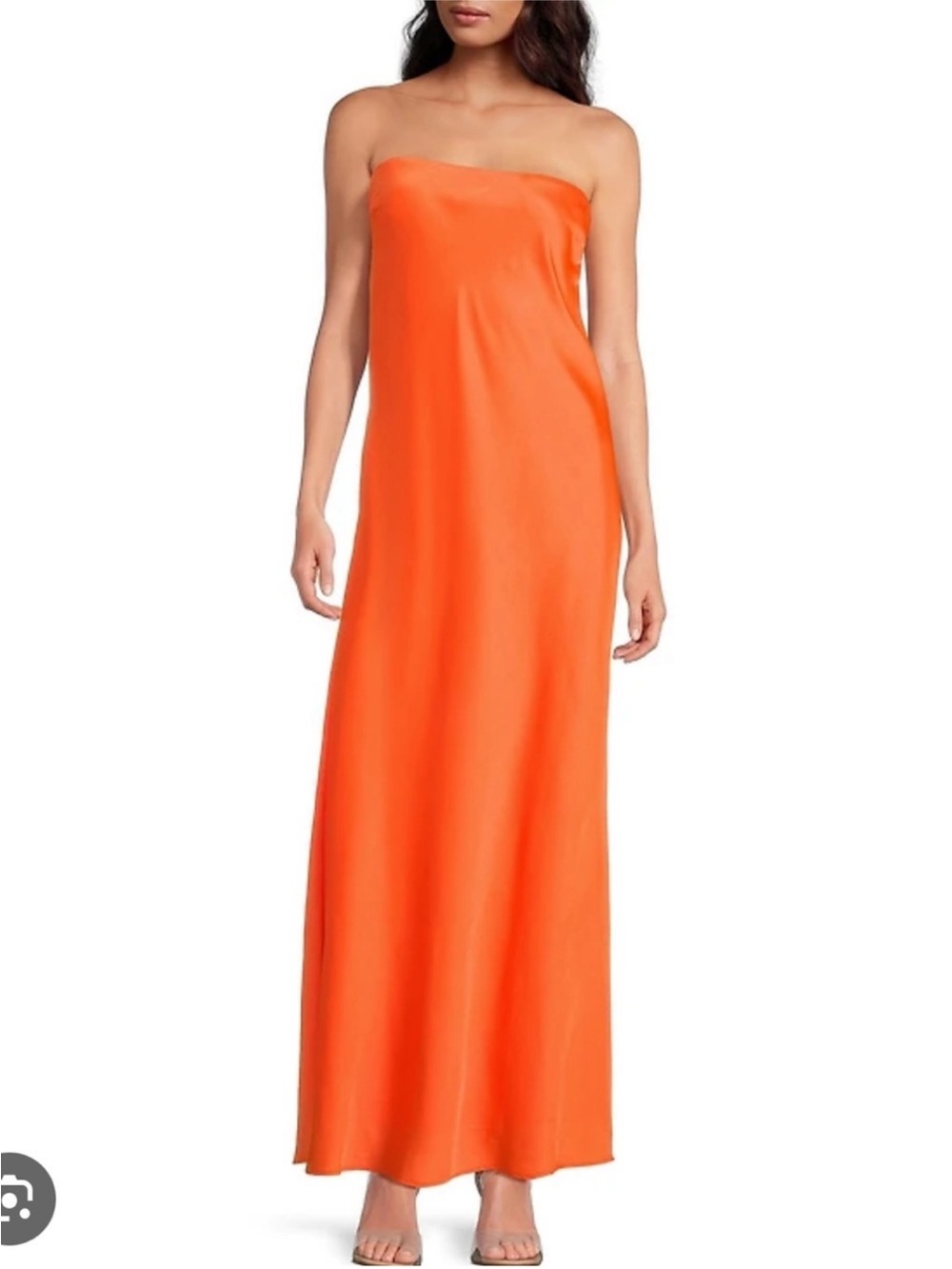 Gianni Bini Strapless Maxi Dress in Bright Orange